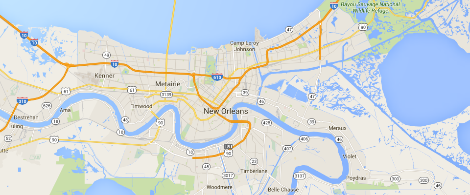 New Orleans Dumpster Rental Service Area Map